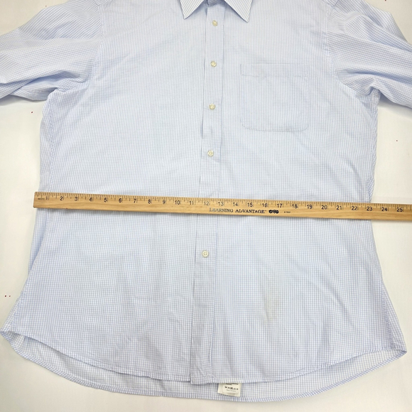 Quiet Luxury Valentino Roma Dress Shirt Men’s XL Blue Micro Check Woven - Picture 12 of 16